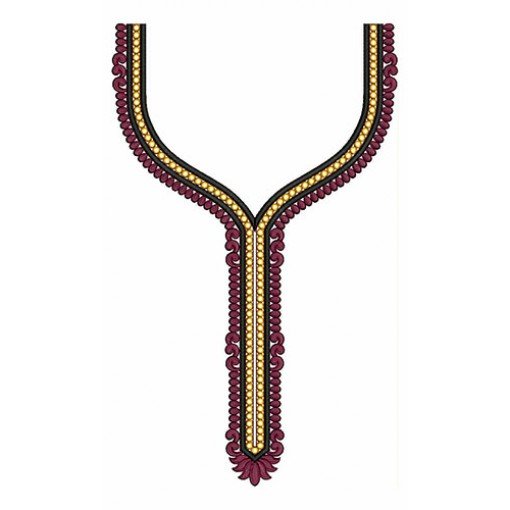 Floral Neck Embroidery Design 23596