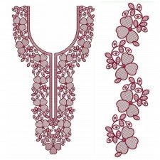 Simple Neck Design With Little Bunch Of Leaf 23597