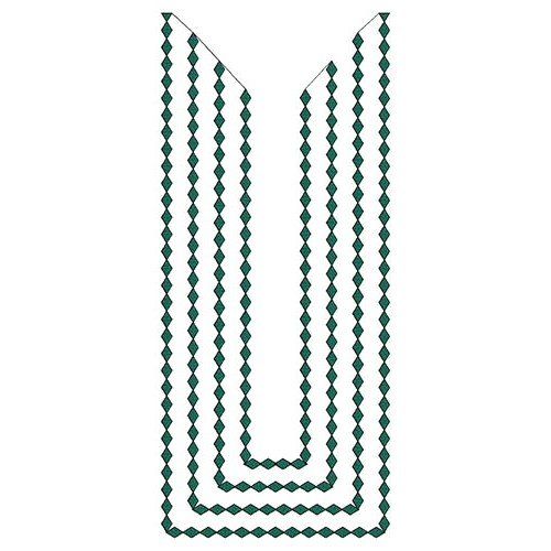 Rhombus Neck Cording Design In Embroidery 23610