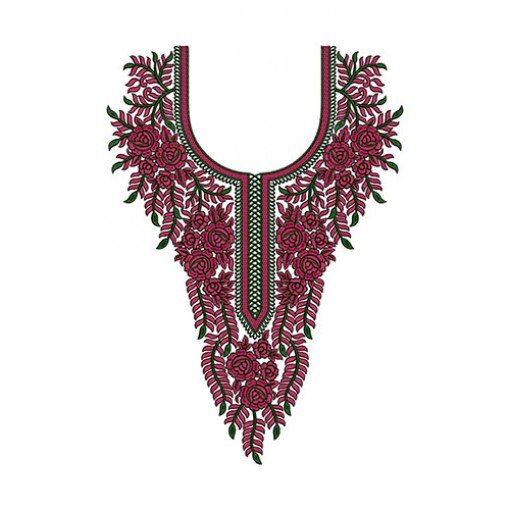 Attractive Flower In Neck Design 23656