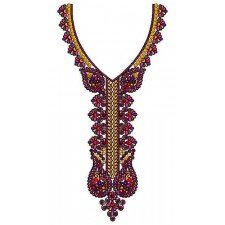 Colorful Flower Neck Design In Embroidery 23664