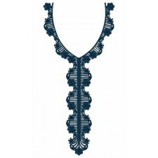 Flower With Wavy Line Design In Neck 23666