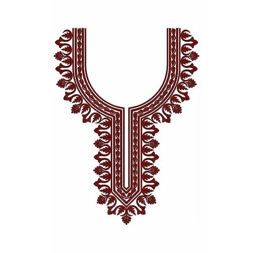 Ornate Line Neck Embroidery Design 23673
