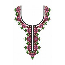 Dazzling Neck Embroidery Design 23674