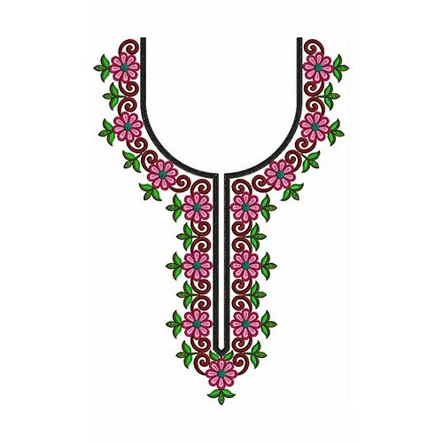Dazzling Neck Embroidery Design 23674