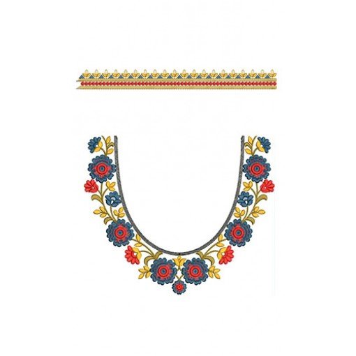 Fascinate Big Flower Neck And Sleeve Embroidery Design 23864 Fascinate Big Flower Neck And Sleeve Embroidery Design 23864