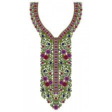 Flower Lines In Neck Embroidery Design 23865