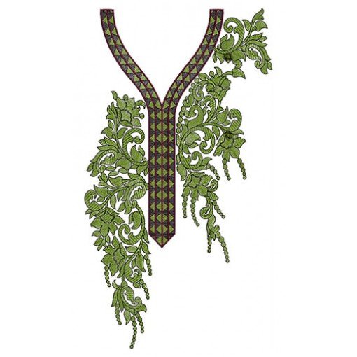 Conflicting Neck Embroidery Design 23898