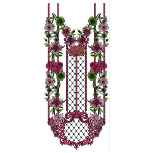 Different Flower Bunch In Neck Design