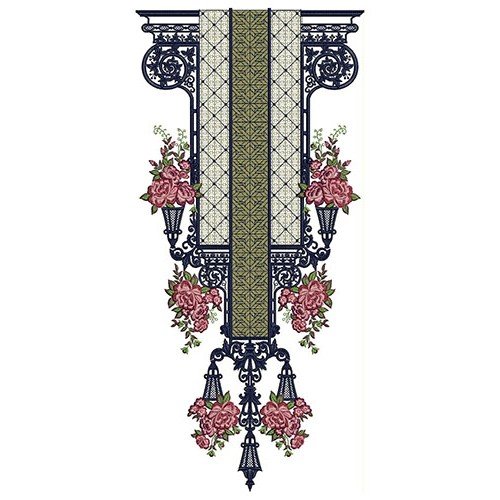 Gigantic Flower Neck Embroidery Design 23933