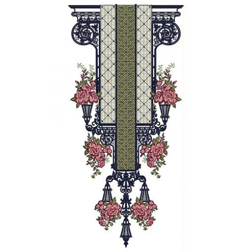 Gigantic Flower Neck Embroidery Design 23933