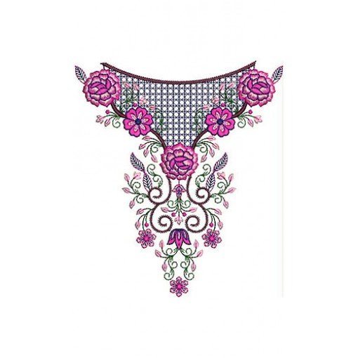 Boat Neck Embroidery Design 23939