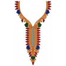 Massive Colorful Neck Embroidery Design 23988