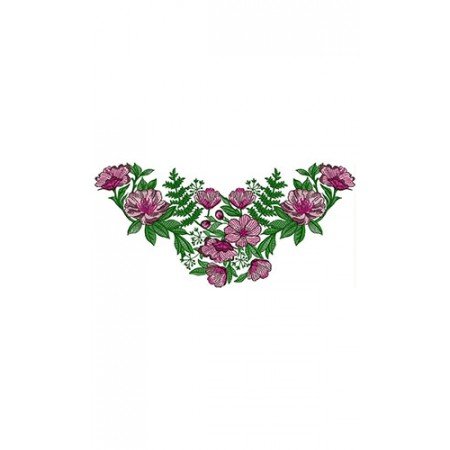 Flower Neck Line Design In Embroidery 23990