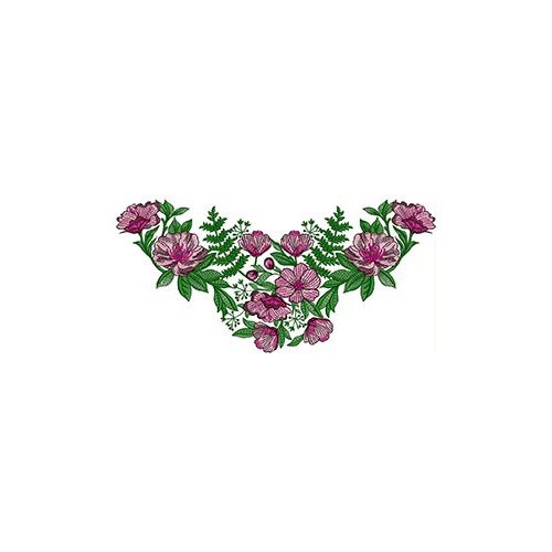 Flower Neck Line Design In Embroidery 23990