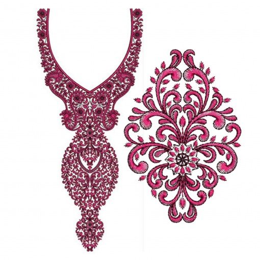 Attractive Neck And Applique In Embroidery Design 23992 Attractive Neck And Applique In Embroidery Design 23992