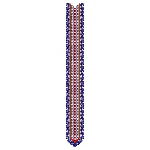 Spiral Neck Line Embroidery Design 24040