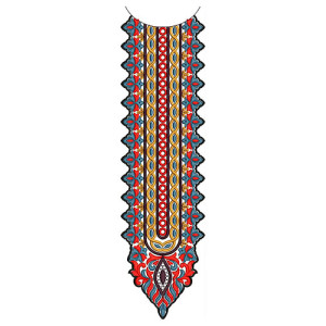 Vibrant Iberian Neckline Medallion Embroidery Design