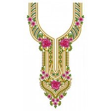 Blade Cutting Neck Embroidery Design 24433