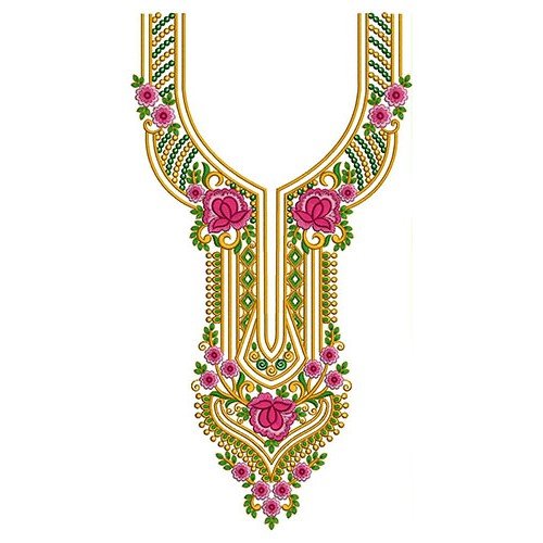 Blade Cutting Neck Embroidery Design 24433