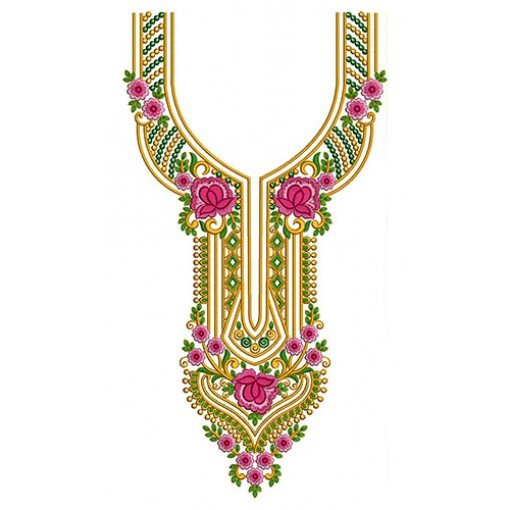 Blade Cutting Neck Embroidery Design 24433
