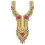 Opulent Floral Neckline Emblem Embroidery Design