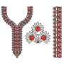 Traditional Folk Floral Neckline & Border Embroidery Design