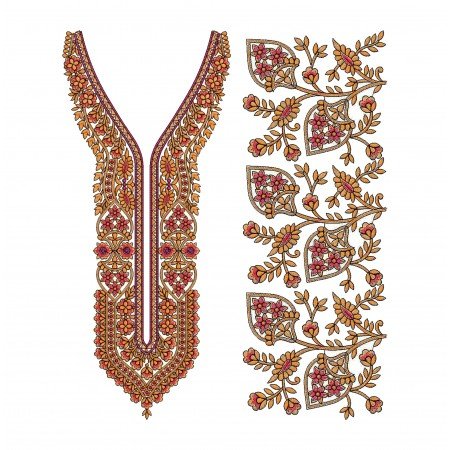 Kashmiri Embroidery Work Neck Design 24437