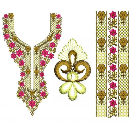 Blade Cutting Embroidery Neck Design 24438 Blade Cutting Embroidery Neck Design 24438