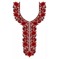 Bunch of Leaves Neck Embroidery Design 24487