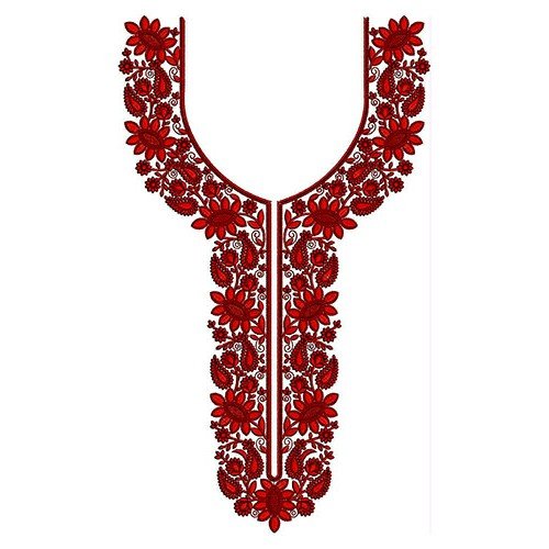 Bunch of Leaves Neck Embroidery Design 24487