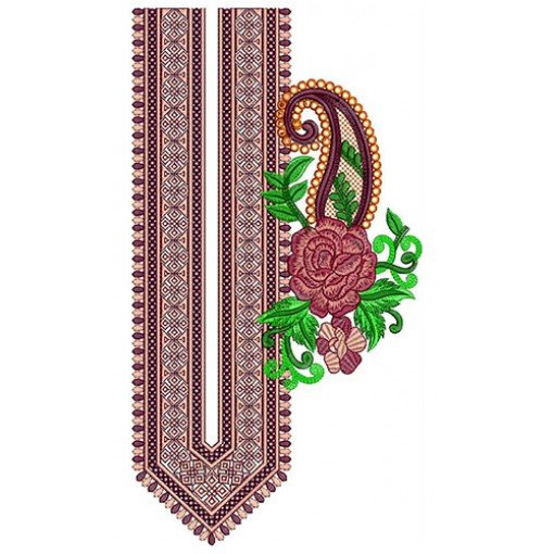 Gratifying Spiral Line Neck Embroidery Design 24514