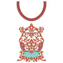 Spheroid Neck Design With Spirals Embroidery Design