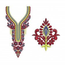 Obovate Leaves Neck Embroidery Designs 24539 Obovate Leaves Neck Embroidery Designs 24539