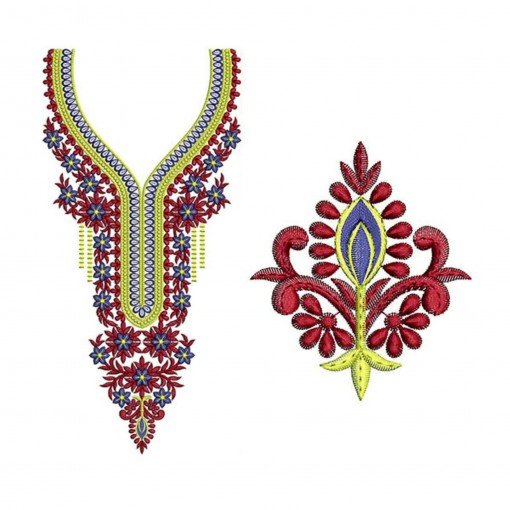 Obovate Leaves Neck Embroidery Designs 24539 Obovate Leaves Neck Embroidery Designs 24539