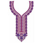 Lavender Cosmos Flowers Neck Embroidery Design