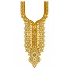 Aesthetic And Fraught With Grids Neck Embroidery Design 24566