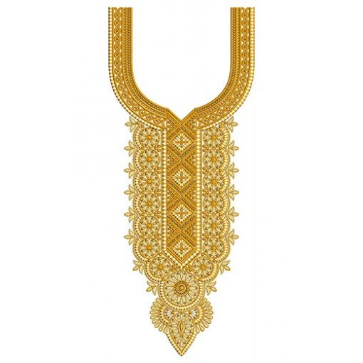 Aesthetic And Fraught With Grids Neck Embroidery Design 24566