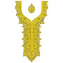 Ornate Golden Blossom Neckline Embroidery Design