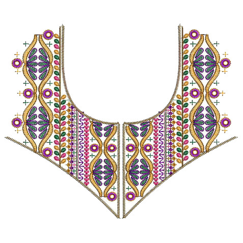 25200 Neck Embroidery Design