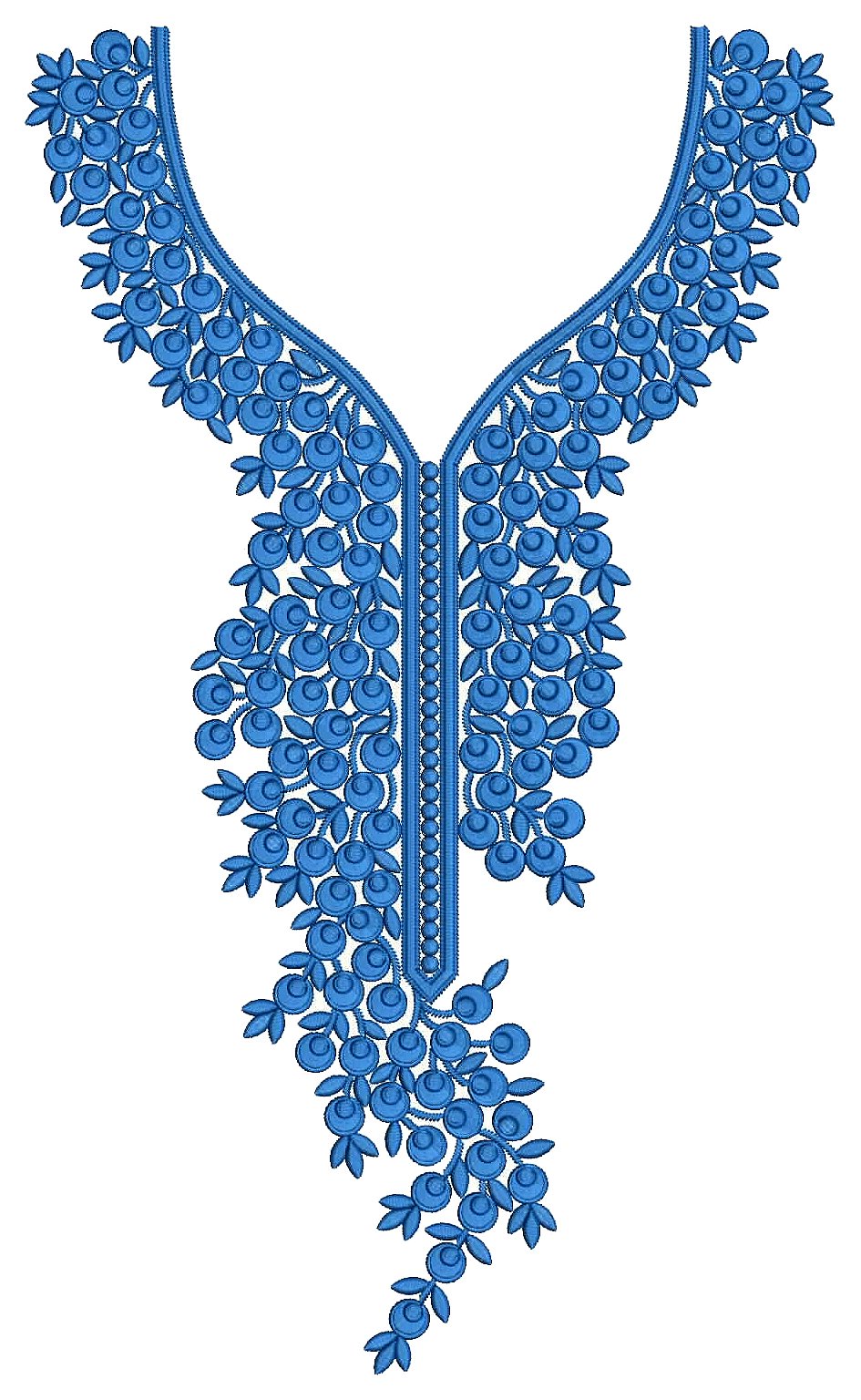 Small Leaf Embroidery Neck Design