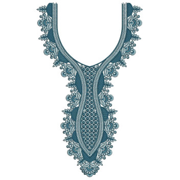 Intrigue Trellis Neck Embroidery Design