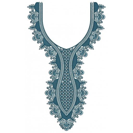 Caftan Neck Machine Embroidery Design 25825