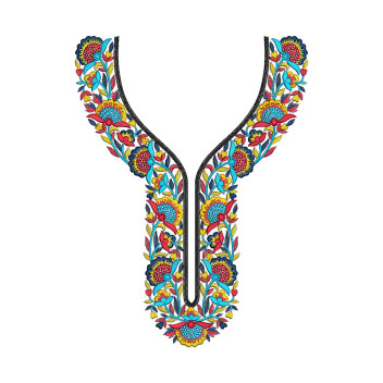 Beautiful Flower Neck Embroidery Design