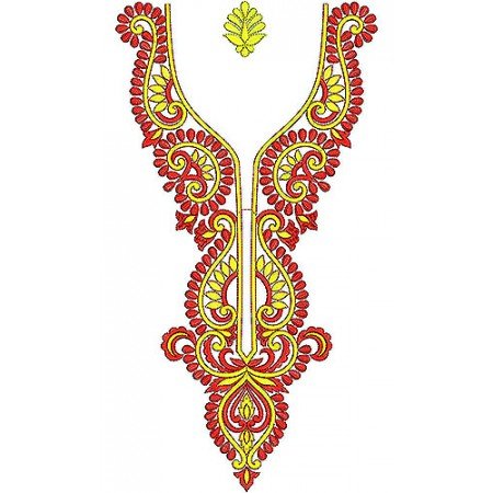 France Queen Style Yoke Embroidery Design