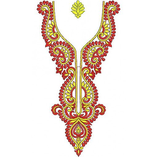 France Queen Style Yoke Embroidery Design France Queen Style Yoke Embroidery Design