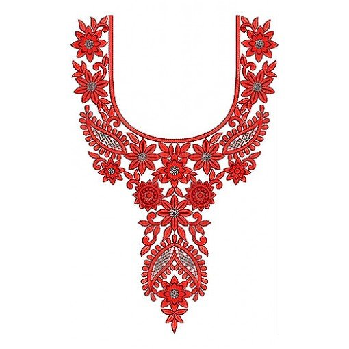 Boho Chic Neck Yoke Gala Sequin Embroidery Design Boho Chic Neck Yoke Gala Sequin Embroidery Design