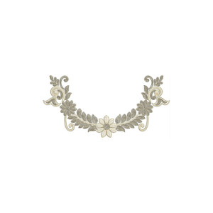 Daisy Chain Crest Neck Embroidery Design