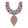 2014 Wellington Style Simple Neck Yoke Gala Embroidery Design