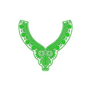 Fashion Jewelry Style Gold Thread Neck Embroidery Design